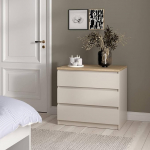 Dmora - oranž kapp, multifunktsionaalne kapp 3 sahtliga, elegantne kapp magamistuppa, 77 x 50 x 50 x 70 cm, beež