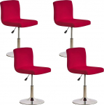 YOPOIY Slipcovers Set of 2 4 6 Stretch Chair Slipcover eemaldatava seljatoe katte elastse alusega elutoa jaoks - Punane komplekt 4 tk