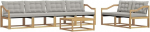 Outdoor-Sofagarnitur aus massivem Akazienholz, modulares Loungem&ouml;bel-Set f&uuml;r Garten und Terrasse, inkl. Sitz- und R&uuml;ckenpolster, modernes disain, 6 istekohti.