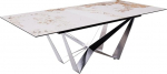DELIFE Minas Melange Edge s&ouml;&ouml;gilaud keraamiline 180-220 x 100 cm Spider Flat Steel roostevabast terasest pikendatav valge/beež