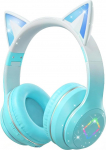 Laste Bluetooth-k&otilde;rvaklapid, kassik&otilde;rva LED-tuled, Bluetooth 5.3 stereos&uuml;steem, reguleeritav k&otilde;rvapael, 85 dB helitugevuse piir, kokkupandav, TF-kaart/kaabel/Bluetooth, &uuml;hildub arvutiga, mobiiltelefoniga, iPadiga