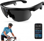 GenXenon Smart Brille mit Kamera, 8MP HD POV-Videoaufzeichnung Brillen mit Integrierter Speicher, Sonnenbrille mit Kamera f&uuml;r Outdoor-Sportarten wie Radfahren, Skifahren und Wandern(Schwarz)