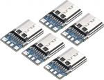 hankekaart 5 x USB 3.1 Typ C Stecker 24 Pins Buchse Buchse Stecker mit PCB Board zum Laden, Daten&uuml;bertragung