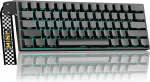 AULA MINI60 mehaaniline m&auml;nguklaviatuur 60%, BT5.0/USB/2.4GHz traadita, Hall Effect magnetilised l&uuml;litid, 0.01 mm RT t&auml;psus, reguleeritav k&auml;ivitamine, 8000Hz, RGB, traadita klaviatuur PC/Mac (must)
