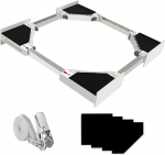 Kiss Core pesumasina / kuivati &uuml;hendusraam universaalne vahepealne raam pesumasin-kuivatusmasin koos rattak&ouml;iega valge 46-66 cm