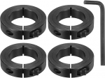 hankekaart 4 St&uuml;ck 3,8 cm Bohrung Klemmschaft Kragen schwarz Karbonstahl Verriegelungskragen 2-1/16 Zoll OD 1/2 Zoll dick mit 3/16 Zoll Flach-Sechskantschl&uuml;ssel f&uuml;r Zahnriemenscheibe