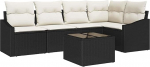 Rantry 5-teiliges Garten Sofa Set mit Kissen Braun Poly Rattan Gartenlounge Model3346727