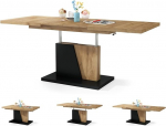 Moderner Grand s&ouml;&ouml;gilaud - S&ouml;&ouml;gilaud - pikendatav kuni 180 cm - reguleeritava k&otilde;rgusega - k&ouml;&ouml;gilaud - 120 x 70 cm - 05 - Gold Craft Oak + Black