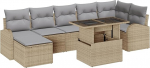 Rantry 8-teiliges Garten-Sofa-Set mit Kissen Beige Poly Rattan Gartenlounge Model3348686