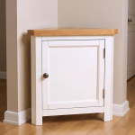 GROF Furniture Lacquered Small Triangle Corner Cabinet Storage Cabinet for Living Room Bathroom and Hallway Mounted Oak Furniture