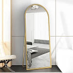 Bogen t&auml;ispeegel 180 x 80 cm, kumer peegel kuldse metallraamiga, seisev peegel, HD suur p&otilde;randapeegel, konksudega seinapeegel elutuppa, magamistuppa ja garderoobi peegel.