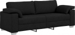 Diivan 3-kohaline kaasaegne 3-kohaline diivan V&auml;ike 3-kohaline diivan Diivan polsterdatud diivan elutuppa, kontorisse, koju, lihtne kokkupanek, must, 178 cm