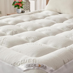 BEDLORE madratsitopper 140 x 200 cm valmistatud bambuskiududest viskoosist madratsitopper venivate taskute abil 30 cm madratsile, pehme madratsitopper seljavalu leevendamiseks (valge)