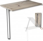 KDR seinale kokkupandav laud, 80 x 50 cm, tammepuust okaspuu - kroomjalaga kokkupandav laud seinale kinnitamiseks, s&ouml;&ouml;gilaud, laud v&otilde;i k&ouml;&ouml;gilaud, k&otilde;rgus 74 cm