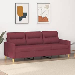 3-Sitzer-Sofa Wohnzimmer Diivan Sitzecke Wohnzimmer Diivan Diivan Sitzecke Weinrot 180 cm Stoff - 359249
