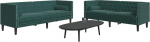 Gecheer 2-TLG. Chesterfield-Sofa-Set mit Nackenrollen Dunkelgr&uuml;n Samt, Moderne Couch Polstersofa f&uuml;r Wohnzimmer Schlafzimmer Spielzimmer3209293