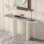 Moodne kitsas laud elutuppa Valge konsoolne diivanilaud Ruumis&auml;&auml;stlik aktsentlaud, mida on lihtne kokku panna 100cm T&auml;iuslik diivani taha sobilik