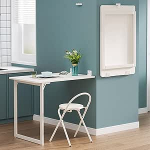 Zdlopteron MDF seina kokkupandav laud terasest raamiga 90 cm kokkupandav s&ouml;&ouml;gilaud / laud 2-4 inimesele ohutuslukuga k&ouml;&ouml;ki / elutuppa / kodukontorisse (ainult laud)