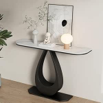 Generisch Konsolentisch mit Marmorplatte und Metallgestell - Stilvoller Konsolentisch f&uuml;r Wohnzimmer, Eingangsbereich, Flur und Korridor - Modernes Design und langlebiges M&ouml;belst&uuml;ck