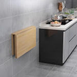 An der Wand montierter Klapptisch aus Holz f&uuml;r die K&uuml;che, seitlich h&auml;ngender Bocktisch mit Klappblatt f&uuml;r kleine R&auml;ume, Schreibtisch f&uuml;r Esszimmer, Arbeitszimmer, Garage oder Balkon - Tragkr