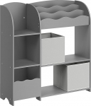 SONGMICS laste raamaturiiul, laste riiul m&auml;nguasjadele ja raamatutele, hoiustamine 2 kastiga, m&auml;ngutuppa, lastetuppa, elutuppa, tuvi hall GKR042G01