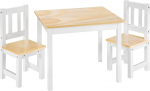 TecTake 402376 Wooden Table and 2 Chairs Natural White
