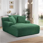 Modernne Cord Floor Diivan Sleep funktsiooniga ja Chaise Longue, Cloud Diivan 3 padjaga, mugav istumismaastik elutuppa mustas, rohelises v&auml;rvitoonis