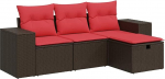 Garten-Sofagarnitur mit Stauraum & Fu&szlig;hocker - PE-Rattan, 55x53x34 cm, f&uuml;r Terrasse und Innenhof Model3325660