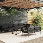 8-osaline aia diivanikomplekt koos padjadega Charcoal Alumiiniumist aia diivanid V&auml;ljas aia diivanikomplekt V&auml;ljas aia diivan B