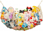 Large Cuddly Toy Net Hammock for Flat Wall Hanging Handmade Macrame Toy Display Plush Toy Holder Cuddly Toy Storage (White)