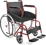 AIESI&reg; AGILA BASIC Foldable Lightweight Self-Propelled Wheelchair for Disabled and Elderly People Fixed Armrests and Footrests Safety Belt