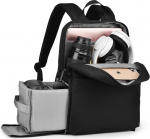 CADeN Camera Backpack, Waterproof Camera Bag, Dual Use SLR Bag, Theft Photo Backpack, Compatible with DSLR Camera, Canon, Nikon, Sony, Tripod (Black)