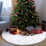 &Uuml;mmargune j&otilde;ulupuu seelik, 120 cm j&otilde;ulupuu seelik h&otilde;bedaste lumehelvestega, kuuse seelik valge pluusist kunstkarusnahk, v&auml;rviline j&otilde;ulupuu seista tekk (kuldne, 120)