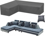 COOSOO Garden Furniture Cover L Shape Waterproof Windproof 420D Durable Oxford Fabric Outdoor Patio Sofa Table Chair Protector Right Angle 30x220cm