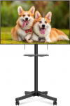 XINLEI TV Stand Rollable, TV Stand with Wheels for 21-60 Inch Flat Curved Panel TVs up to 35 kg, Height-Adjustable TV Trolley with Wheels Max VESA 400 x 400 mm ML55A
