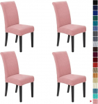 Howhic Stretch Chair Covers for Dining Room, Set of 4, Removable Washable Dining Chair Covers, Dining Chair Covers, Seat Protector, Ideal for Home Decoration and Banquet (Dusty Pink, Set of 4)