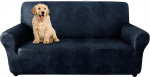molasofa &Uuml;bergro&szlig;er Sofabezug f&uuml;r Heimdekoration, weicher 3-Kissen-Couchbezug f&uuml;r Sofa, leder&auml;hnlicher Spandex-Schonbezug, 1-teiliger Couchbezug f&uuml;r Hunde/Katzen (&Uuml;bergro&szlig;es Sofa, Marineblau)