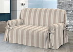 Sofa Cover with Ties Grancasa, Model O.B. 3 Posti Beige