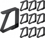 ERBO 10 suure laudlineklambri pakend, roostevabast terasest, lauaklambrid paksudele laudadele, laudlineklambrid, laudlineklambrid 0-5 cm paksusele aiamaalauale, restoranile, perekondlikule s&ouml;&ouml;gilauale, must, 8 x 7