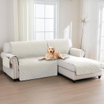 H.Versailtex 100% veekindel sektsiooniline diivan Slipcovers 2 Piece Corner Diivan Cover Sectional Diivan Cover L kuju istme laius 205cm (Right Chaise Lounge Cover + 2 Seater Diivan Cover, Beige)