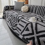 YJSZY Diivan viskekate, 1/2/3/4 istekohaga, Boheemlaslik joon geomeetriline diivanikate, L-kujuline U-nurga diivan, suur diivanikate, mitmek&uuml;lgne libisemiskindel diivanikate, voodi futon kate (helehall, 180 x 130 cm)