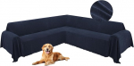 HDCAXKJ Corner Diivan Cover koertele L kuju Diivan Cover koos Tassel Chenille Super Soft Non-Slip U-kujuline diivan Cover Washable Section Slipcover Protector (Navy, 71 x 212 tolli)