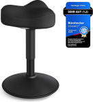 SONGMICS OSC018BH01 Kiigeefektiga seisev tool reguleeritava k&otilde;rgusega 48-65,5 cm libisemisvastase alusega p&ouml;&ouml;rlev sadulaiste aktiivne istumisasend kontorisse ja kodukontorisse mustaga