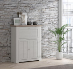 Forte ILOPPA baarikapp 1 klapiga ja 2 uksega, puukomposiit, lumine tamm / Nelson tamm, S x K x M: 115,3 x 136,1 x 44,3 cm.