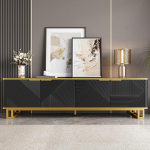 Geomeetrilise tekstuuriga TV kapp, Lowboard koos hoiuruumiga, kolmem&otilde;&otilde;tmelise reljeefse mustriga TV laud, kaasaegne TV k&uuml;ljepaneel, TV kapp elutuppa/koridorisse, 160 cm