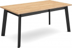 Skraut Home Dining Room Table, Kitchen Table, Dining Table, 170 cm, For 8 Guests, Wooden Legs, Modern Style, Black Oak