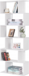 WOLTU SK012ws raamaturiiul 6 tasandit, seisev riiul v&auml;ljapanekuks, riiul, vabalt seisev, elutuppa, magamistuppa, kontorisse, kaasaegne, valge, 60 x 160 x 23,5 cm