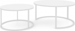Kohvilaudade komplekt 2 - &Uuml;mmargune kohvilaud 48 x 70 + 42 x 50 cm - &Uuml;mmargune kohvilaud l&auml;ikiv valge - Kohvilaud - Kohvilaud