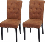 Mendler Chesterfield II s&ouml;&ouml;gitooli komplekt 2 Studs Faux Suede tumedad jalad