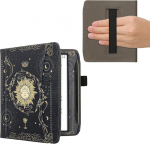 kwmobile Flip Case Compatible with Pocketbook Era/Era Colour - Front Compartment Hand Strap - Tarot Cards Dark Blue Yellow Black